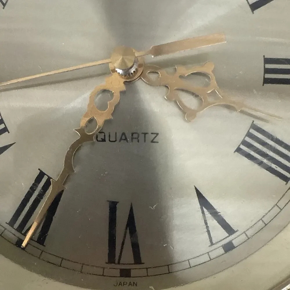Vintage handmade wooden mantle clock quartz made in Japan
